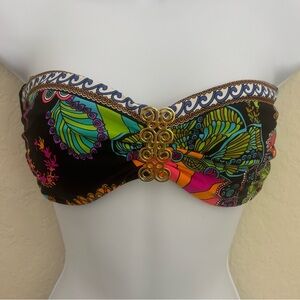 Trina Turk Multi-Colored Bandeau Bikini Top